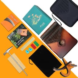 Kalimba 17 Tonen - met Standaard, Hoes & Accessoires - Duimpiano — thumbnail 4