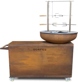BonFeu BonBiza Island XL - Mobiele Buitenkeuken - Plancha & Vuurschaal - Cortenstaal - 170x100x110 cm — thumbnail 5