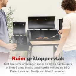 alpina Smokerbarbecue - BBQ Smoker - met Aparte Smoker - Instelbare Schoorsteen - 104 x 58 x 114 cm — thumbnail 5