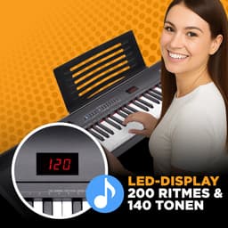 Finesse Digitale Piano - 88 Gewogen Toetsen - Statief & Kruk - Keyboard Piano - Elektrische Piano - Volwassene & Kind — thumbnail 5