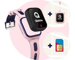 Qlokkie Kiddo GO PLUS - GPS Horloge kind - GPS Tracker kind - Videobellen - Veiligheidsgebied instellen - SOS Alarmfuncties - Smartwatch kinderen - Inclusief simkaart en mobiele app - Roze