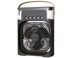 Retro LED Mist Ventilator – Nevel & Aroma – 3 Snelheden – Zwart — afbeelding 1