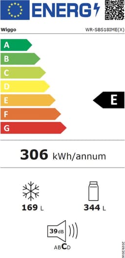Wiggo WR-SBS18IME(X) - Amerikaanse Koelkast - No Frost - Water- en ijsdispenser - Met Display - Super Freeze - 513 Liter - 5 jaar garantie - Roestrvrijstaal — thumbnail 10
