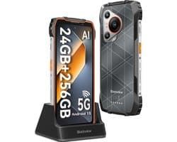 Blackview BL7000 - AI Robuuste Smartphone - 5G - 24GB + 256GB - Met Oplaadstation - 6.78 inch 120Hz - Robuuste Telefoon - IP68 Waterdicht - Nachtzicht - Android 15 - NFC - Oranje