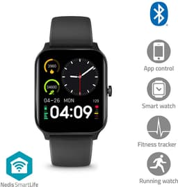 Nedis Smartwatch – Bluetooth – Waterdicht – Smartwatch – 40mm – Zwart — thumbnail 1
