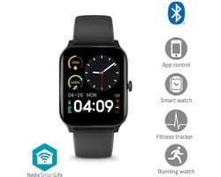 Nedis Smartwatch – Bluetooth – Waterdicht – Smartwatch – 40mm – Zwart