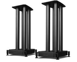 Wharfedale EVO 5.1 Luidsprekerstandaards - met Kabelgootje - Carbonstaal - Spike-voetjes - Zwart