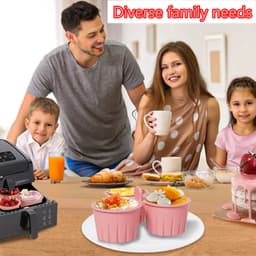 Eierkoker - Eierkoker - Siliconen airfryer-bakvormpjes - Siliconen bakvormpjes - Gemakkelijk schoon te maken - Blauw — thumbnail 4