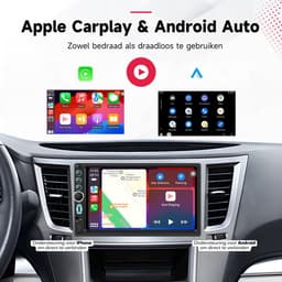 Boscer Autoradio 2Din Universeel - Android 15 - Apple Carplay & Android Auto (Draadloos) - 7 Inch HD Touchscreen - 4+64GB - GPS Navigatiesysteem - USB, USB-C, Aux, SD, WiFi, Bluetooth - MP5 - Achteruitrijcamera & Microfoon — thumbnail 3