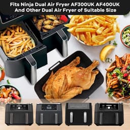 JeiibrZui Siliconen Mal voor de Airfryer - 21,5 cm - 2 Stuks - Airfryer Accessoires - Olieafvoerend Design - Zwarte Airfryer Ovenschaal — thumbnail 7