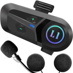XELAR® Draadloze Motorhelm Headset - Intercom Motor Helm , Scooter - Bluetooth 5.3 - IP65 Waterproof - Handsfree bellen - Muziek en Radio Luisteren via je Telefoon - Harde Microfoon — thumbnail 1