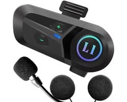 XELAR® Draadloze Motorhelm Headset - Intercom Motor Helm , Scooter - Bluetooth 5.3 - IP65 Waterproof - Handsfree bellen - Muziek en Radio Luisteren via je Telefoon - Harde Microfoon
