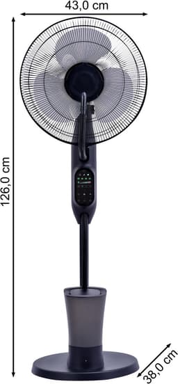 A-Flow CoolCloud Mistventilator - LET OP: 2EKANSARTIKEL - Ventilator met water - Ventilator met waternevel - Luchtbevochtiger - Afstandsbediening - 3 Windsnelheden - Zelfdraaiend - Timer - 3 Windmodi — thumbnail 3