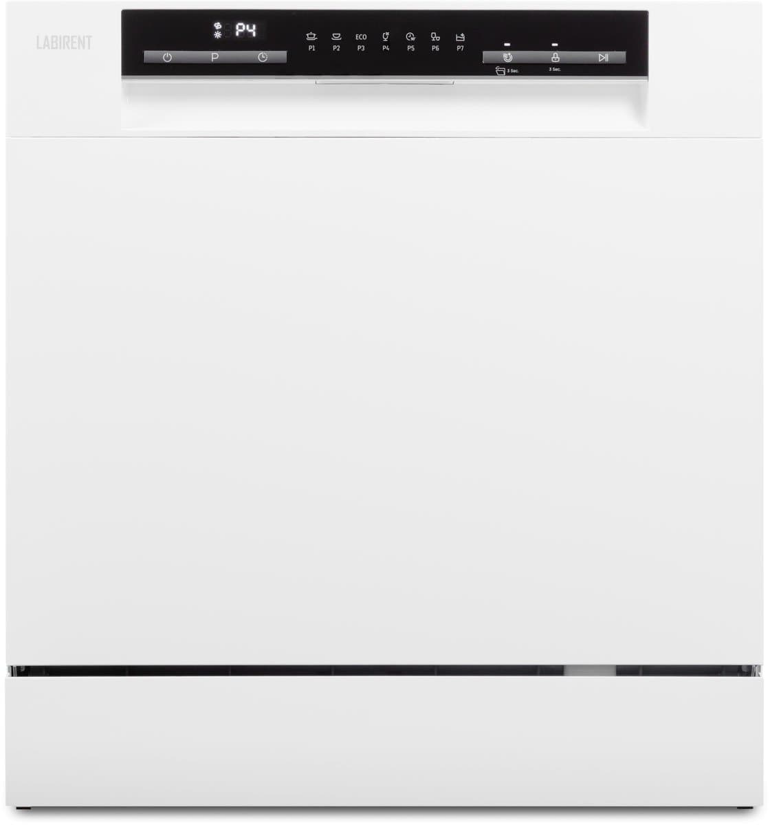 Labirent LMV8-7PZW1 - Mini Vaatwasser - 8 Couverts - 7 Programma’s - Modern - Kleine Vrijstaande Afwasmachine - Wit — afbeelding 1