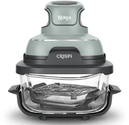 Ninja CRISPi 4-in-1 compact glazen kooksysteem - Airfryer, Roast, Recrisp, Keep Warm - Inclusief twee glazen schalen van 3.8L en 1.4L en bijpassende deksels - 2 Crisper-Plates - Groen - FN101EUSG — thumbnail 11