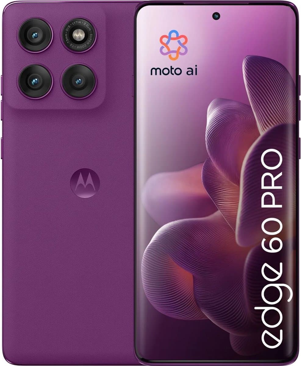 Motorola Edge 60 Pro - Smartphone - 5G - Sparkling Grape - 12GB RAM - 512GB Opslag — afbeelding 1