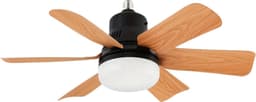 Livano Plafondventilator - Met Verlichting - Plafond Ventilator - Met Lamp - Plafonniere Met Ventilator - Met Licht - Zwart - 51cm — thumbnail 1