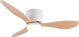 Bovista Plafondventilator - Met Verlichting - Plafond Ventilator - Met Lamp - Plafonniere Met Ventilator - Met Licht - Oranje - 132cm — thumbnail 1