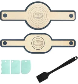 2 stuks Siliconen Bakmat - Met 3x Deegschraper - vaatwasserbestendig - Lange Handvatten Deeg Mat - sling bakmat - Geschikt Voor Airfryer, Oven En Magnetron - BPA-Vrij - Herbruikbare Nederlandse Ovenvoering - Geschikt Voor Airfryer, Oven En Magnetron — thumbnail 1