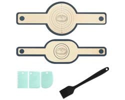 2 stuks Siliconen Bakmat - Met 3x Deegschraper - vaatwasserbestendig - Lange Handvatten Deeg Mat - sling bakmat - Geschikt Voor Airfryer, Oven En Magnetron - BPA-Vrij - Herbruikbare Nederlandse Ovenvoering - Geschikt Voor Airfryer, Oven En Magnetron