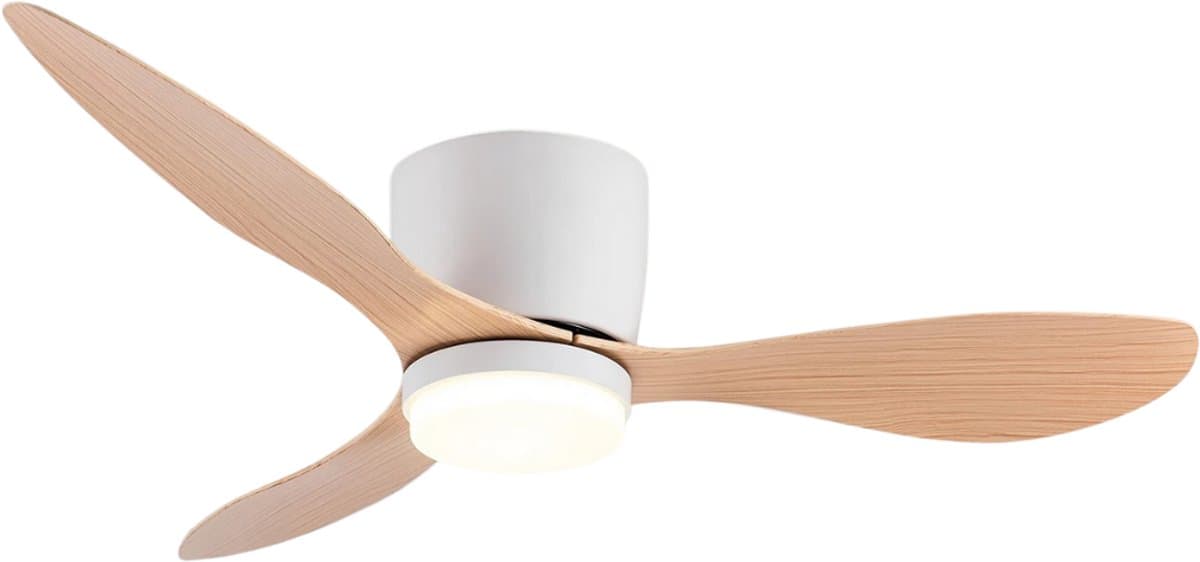 Bovista Plafondventilator - Met Verlichting - Plafond Ventilator - Met Lamp - Plafonniere Met Ventilator - Met Licht - Oranje - 132cm — afbeelding 1