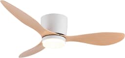 Bovista Plafondventilator - Met Verlichting - Plafond Ventilator - Met Lamp - Plafonniere Met Ventilator - Met Licht - Oranje - 132cm — thumbnail 1