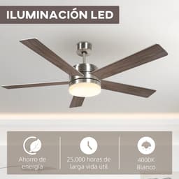 Livano Plafondventilator - Met Verlichting - Plafond Ventilator - Met Lamp - Plafonniere Met Ventilator - Met Licht - Wit — thumbnail 3