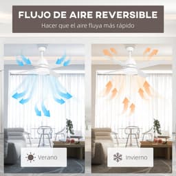 Nivard Plafondventilator - Met Verlichting - Plafond Ventilator - Met Lamp - Plafonniere Met Ventilator - Met Licht - Wit - 130cm — thumbnail 2