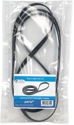Poly-V snaar 1971H7 met ribbels | Aandrijfsnaar o.a. voor wasmachine | Lengte 1971 mm met aan de binnenzijde 7 ribbels | O.a. geschikt voor AEG, Electrolux, Zanker en Zanussi | Multaparts® huismerk — thumbnail 3