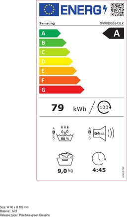 SAMSUNG DV90DG6845LKU3 Warmtepompdroger 9 kg AI DRY — thumbnail 2