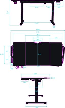 Ultradesk LEVEL V2 LED RGB – Bureau met Elektrische Hoogteverstelling – Zwart – Voor Gaming, Home Office & Kantoor – Met RGB Verlichting — thumbnail 3