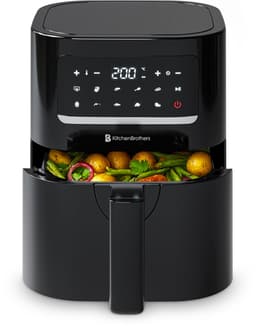 KitchenBrothers Mini Airfryer - 3,3 Liter - 1400W - PFAS-Vrij - 50ºC tot 200ºC - Kleine Heteluchtfriteuse voor 1, 2 en 3 Personen - 10 Kookprogramma's - Zwart — thumbnail 1