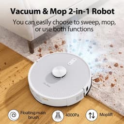 Ohana DT - Redkey R10 - Robotstofzuiger Met Dweilfunctie - Robotstofzuiger Met Laadstation - Robot Stofzuiger - 4000Pa Zuigkracht - Wit — thumbnail 2