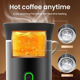 Draagbare reis-espressomachine - Oplaadbaar 12V met tas - Ideaal voor kamperen en auto's - Verwarmt snel - Capsules en gemalen koffie - Ideaal voor op reis — thumbnail 3