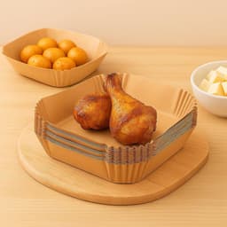 Bakplaten voor de Airfryer - airfryer - airfryer accessoires - Wegwerpbare vetvrije bakplaten - Antiaanbak bakplaten - 50 vellen — thumbnail 4
