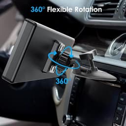 CD-sleufhouder Geschikt voor CarPlay-scherm, 360 ° rotatie cd-speler GPS autohouder compatibel met de meeste 7-10 inch GPS-navigatie autoradio's — thumbnail 2
