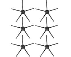 Vervangende siliconen zijborstels - Geschikt voor Roborock T7S / T7S PLUS / G20 / G10 / G10S / G10S PRO / G10S PURE / S7 / S7MAXV ULTRA / T8 / Q7+ / Q7 MAX+ en S8 - Robotstofzuigers - set van 6 stuks - zwart