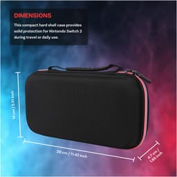 Case voor Nintendo Switch 2 van MMOBIEL – Compacte Hoes voor Switch 2 met 10 Spelkaartsleuven, Mesh Vak, Zachte Binnenvoering & 2 Screen Protectors – Beschermhoes voor Console en Accessoires – Zwart — thumbnail 3
