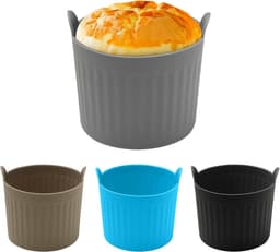 4-pack - Airfryer bakvormpjes - Siliconen bakvormpjes - Easy-Release antiaanbak bakplaten - Grote Airfryer muffinvormpjes - 4 kleuren - Afmeting: 6,6 cm — thumbnail 1