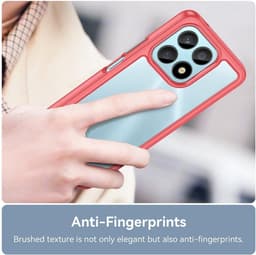 Allecto Plus - Clear Case voor Honor X8a - Zacht TPU + Harde PC - Rood - Schokbestendig - Krasbestendig - Slank Ontwerp — thumbnail 2
