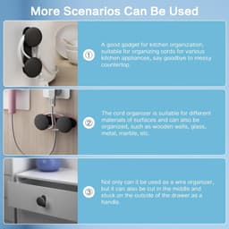 6x Kabel organiser - Kabelhouder - Kabelhaspels - Winder Snoer Clip - Kabel Draad Clips - Snoer Houder - Kabel Houder Clips - Kabelhaspel Apparaten - kabelgeleiding - Zelfklevend - Voor USB Kabels, Draden, Mixers, Koffiemachines, Air Fryers — thumbnail 2