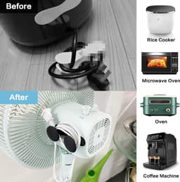 6x Kabel organiser - Kabelhouder - Kabelhaspels - Winder Snoer Clip - Kabel Draad Clips - Snoer Houder - Kabel Houder Clips - Kabelhaspel Apparaten - kabelgeleiding - Zelfklevend - Voor USB Kabels, Draden, Mixers, Koffiemachines, Air Fryers — thumbnail 6