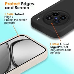 Allecto Plus - Siliconen schokbestendige hoes met opstaande randen voor VIVO X200 Pro - Wit.beschermhoes, telefoonhoes. — thumbnail 5