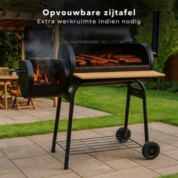 Cheqo® Houtskool Barbecue - BBQ - Smoker Barbecue Grill - Rookoven - 2-in-1 Barbecue en Smoker - Houtskool — thumbnail 4