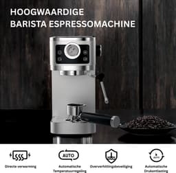 Espressomachine - Koffiezetapparaat - Koffiemachines - Grijs — thumbnail 2