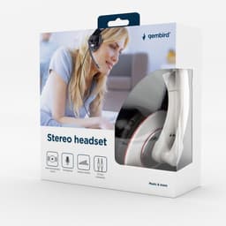 Gembird MHS-001-GW - Koptelefoon met microfoon, glossy wit — thumbnail 3