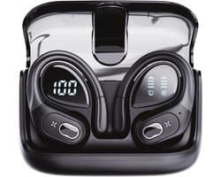 Synyq Active Draadloze Sport Oordopjes - 75 uur Speeltijd - Ruisonderdrukking - Waterbestendigheid - Bluetooth Oordopjes - Sport Oortjes - Oortjes Draadloos - Zwart