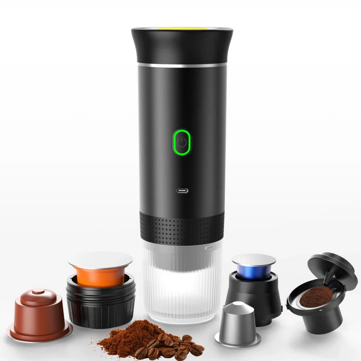 Klikkopers® - Draagbare koffiemachine 3 in 1 - 120 ML Oplaadbaar - Draagbaar koffiezetapparaat - Camping gadget — afbeelding 1
