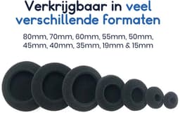 Ibley Zachte foam oorkussens 30mm - 6 stuks / 3 paar - universeel geschikt - Spons oordop kussens - voor hoofdtelefoons - Zwart — thumbnail 4