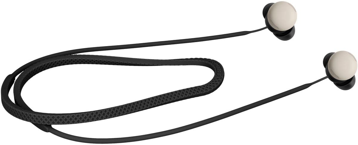 kwmobile Strap Compatible with Google Pixel Buds Pro 2 - Silicone Cord Holder for Wireless Earphones - Black — afbeelding 1